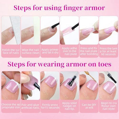 HWHUNO 4 Design French Soft Gel Toe Nail Tips Set - 120Pcs White Pink Black Full Cover Square Tip Press on Nails & Wider Toenails for Women, Home DIY Salon (15 Sizes)