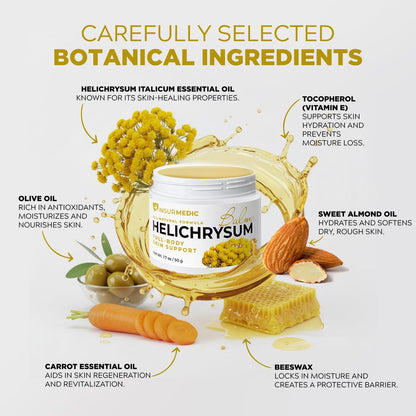 InsurMedic Helichrysum Essential Oil Balm - Helichrysum Italicum Cream for Veins, Bruises, Aches, Pains & Skin Healing - Full Body Hydration Multipurpose Salve Avelisse