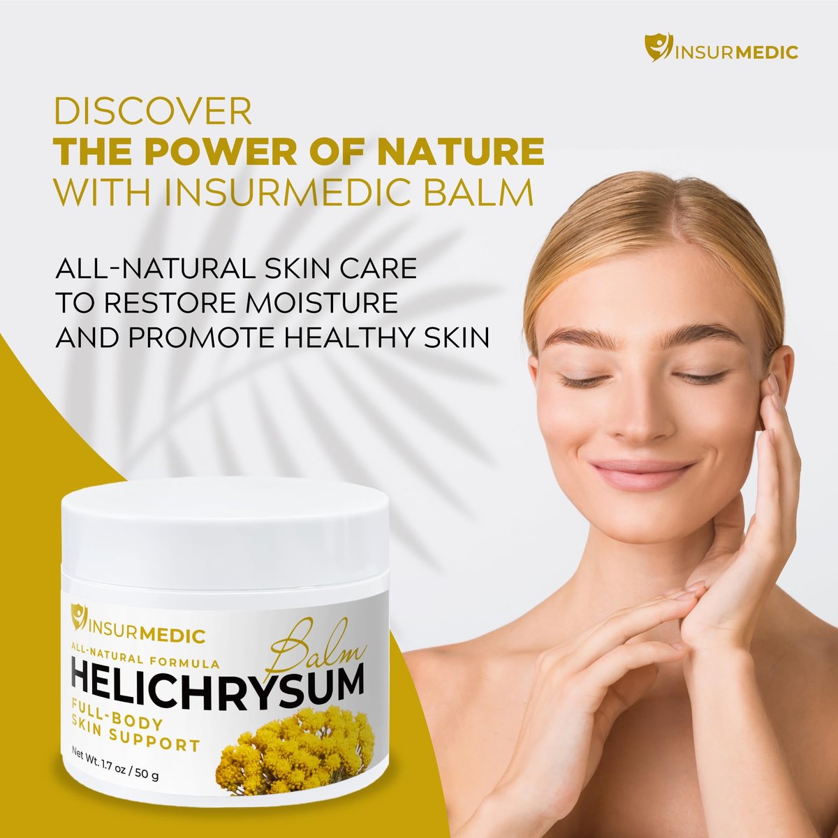 InsurMedic Helichrysum Essential Oil Balm - Helichrysum Italicum Cream for Veins, Bruises, Aches, Pains & Skin Healing - Full Body Hydration Multipurpose Salve Avelisse