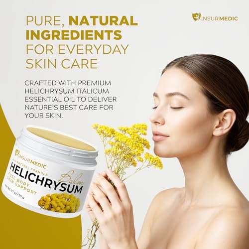 InsurMedic Helichrysum Essential Oil Balm - Helichrysum Italicum Cream for Veins, Bruises, Aches, Pains & Skin Healing - Full Body Hydration Multipurpose Salve Avelisse