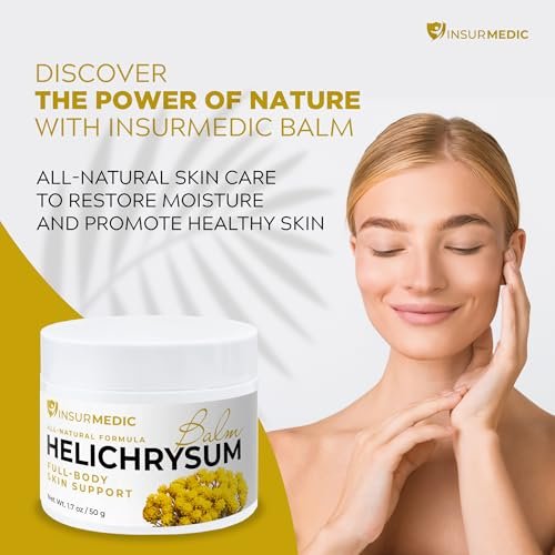 InsurMedic Helichrysum Essential Oil Balm - Helichrysum Italicum Cream for Veins, Bruises, Aches, Pains & Skin Healing - Full Body Hydration Multipurpose Salve Avelisse