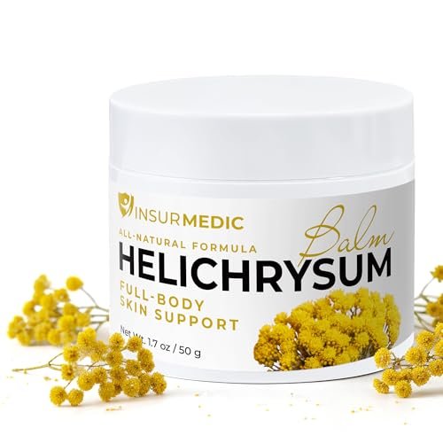 InsurMedic Helichrysum Essential Oil Balm - Helichrysum Italicum Cream for Veins, Bruises, Aches, Pains & Skin Healing - Full Body Hydration Multipurpose Salve Avelisse