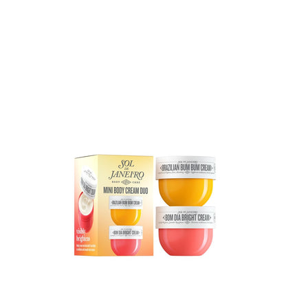 Sol de Janeiro Mini Body Cream Trial Set – Travel Size Brazilian Bum Bum Cream & Bom Dia Bright Cream, 2-Piece Set (25 mL Each)