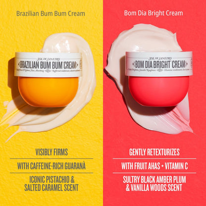 Sol de Janeiro Mini Body Cream Trial Set – Travel Size Brazilian Bum Bum Cream & Bom Dia Bright Cream, 2-Piece Set (25 mL Each)