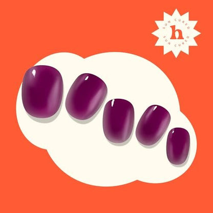 Heyhae Semi Cured Gel Nail Strips - Hey, Berry Bold | No LED Lamp Needed, Easy Apply & Remove, Salon Quality - 28 Strips