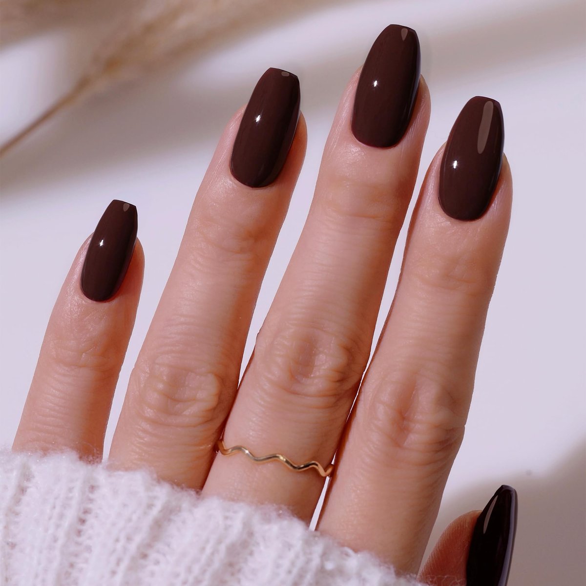 Heyhae Semi Cured Gel Nail Strips – Fall Solid Brown, No LED Lamp Needed, Easy Apply & Remove, Salon Quality – 28 Strips, Prep Pads, File & Stick – Hey, Espresso Yourself - görsel 9