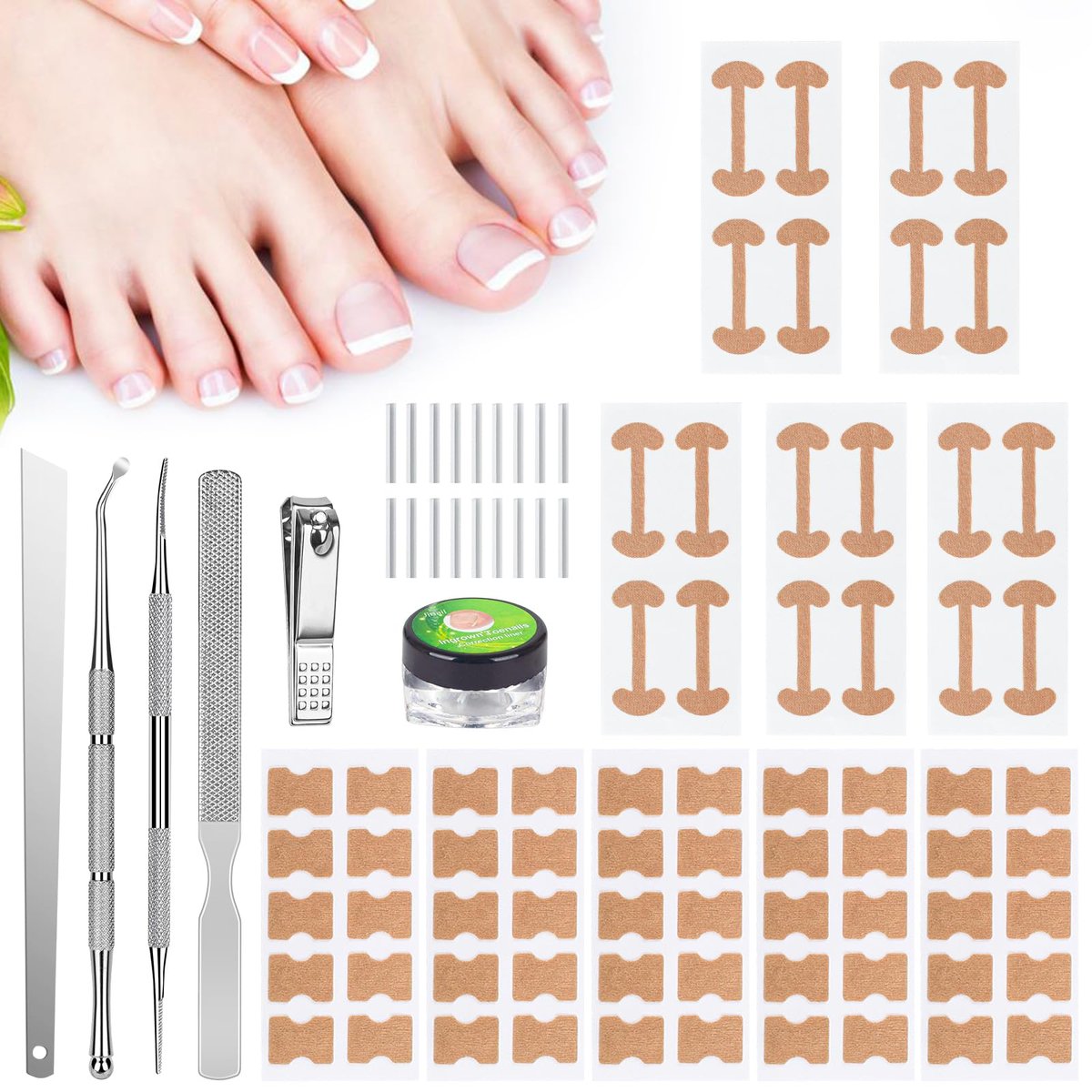 Ingrown Toenail Removal Kit with Corrective Strips, File, and Lifter – Maliyscent - görsel 1