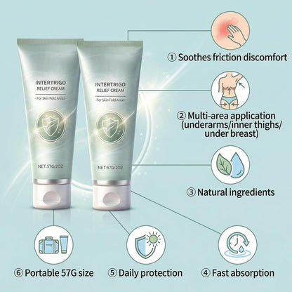 Treayes Intertrigo Relief Cream 2-Pack – Skin Fold Anti-Chafing & Moisture Barrier Cream for Women