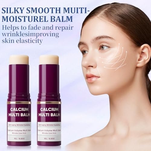 scrlous 2PCS Calcium Multi Balm - Korean Collagen Moisturizing Stick for Eyes, Neck, Face - Hydrating, Firming, Wrinkle Care - görsel 6