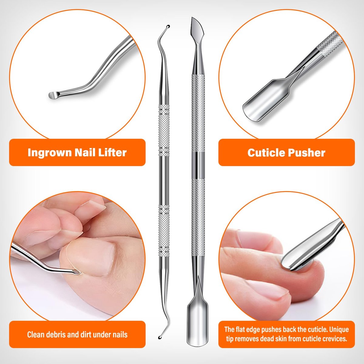 DRMODE Toenail Clippers for Thick Toenails, Long Handled Toe Nail Clippers for Thick Nails for Seniors with Wide Opening, Professional Stainless Steel Slanted Curved Ingrown Toenail Clippers for Men - görsel 11