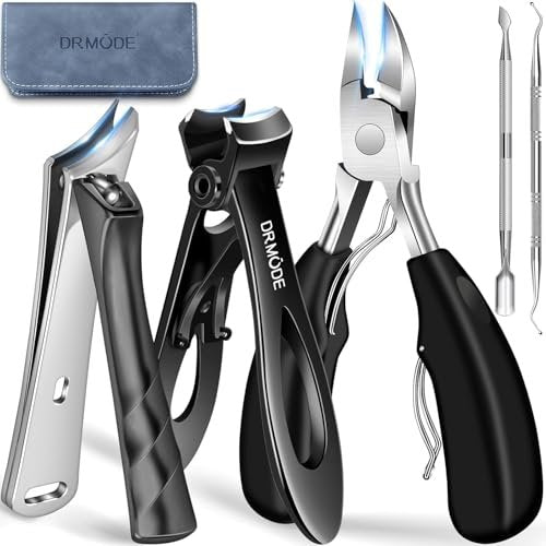 DRMODE Toenail Clippers for Thick Toenails, Long Handled Toe Nail Clippers for Thick Nails for Seniors with Wide Opening, Professional Stainless Steel Slanted Curved Ingrown Toenail Clippers for Men - görsel 2