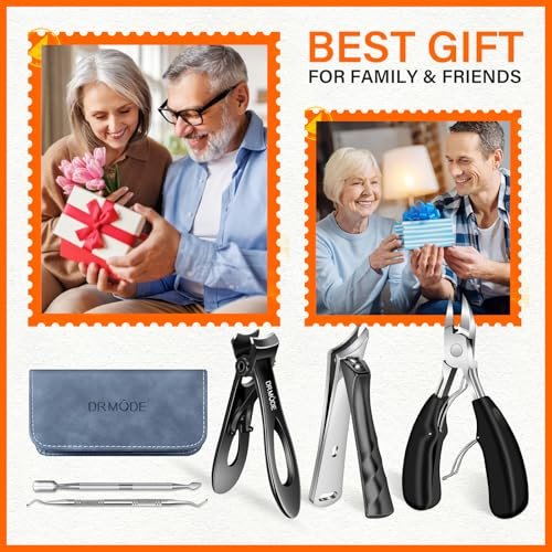 DRMODE Toenail Clippers for Thick Toenails, Long Handled Toe Nail Clippers for Thick Nails for Seniors with Wide Opening, Professional Stainless Steel Slanted Curved Ingrown Toenail Clippers for Men - görsel 18