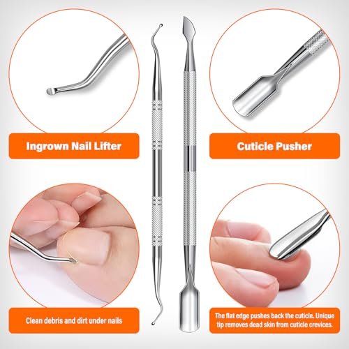 DRMODE Toenail Clippers for Thick Toenails, Long Handled Toe Nail Clippers for Thick Nails for Seniors with Wide Opening, Professional Stainless Steel Slanted Curved Ingrown Toenail Clippers for Men - görsel 12