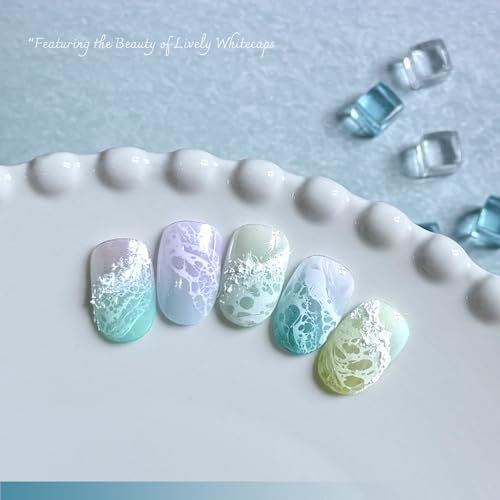 GAOY 16ml White Blooming Wave Nail Gel - Effortless Ocean Wave Nail Art Design, Use with Gel Polish for DIY - görsel 6