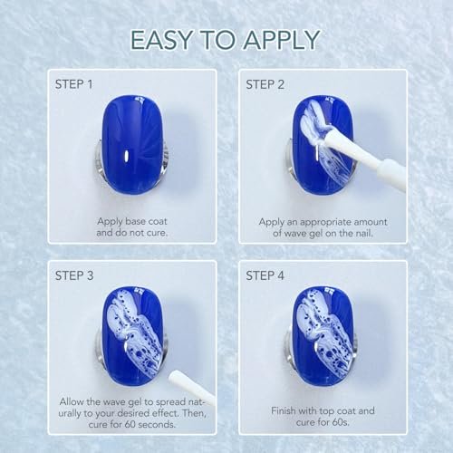 GAOY 16ml White Blooming Wave Nail Gel - Effortless Ocean Wave Nail Art Design, Use with Gel Polish for DIY - görsel 10