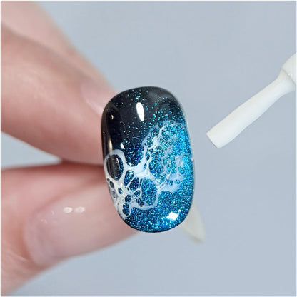 GAOY 16ml White Blooming Wave Nail Gel - Effortless Ocean Wave Nail Art Design, Use with Gel Polish for DIY