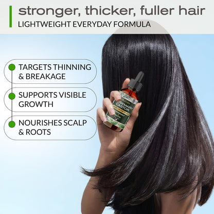 Ella & Eden Hair Growth Oil with Rosemary, Castor, Peppermint Oils & Biotin - Dry Scalp Treatment - Strengthening, Repairing, Soothing - 2 Fl Oz Glass Bottle