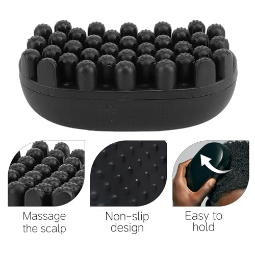 Rubber Curling Hair Brush: Twist King Sponge for Afro Hair - Washable Curl Sponge Styling Tool for Men, Women, Boys, Girls - Durable Curling Comb for Long & Short Hair (Small Tooth, Black) Avelisse