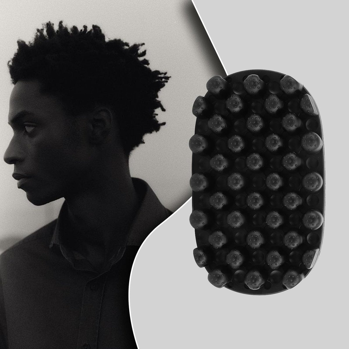 Rubber Curling Hair Brush: Twist King Sponge for Afro Hair - Washable Curl Sponge Styling Tool for Men, Women, Boys, Girls - Durable Curling Comb for Long & Short Hair (Small Tooth, Black) Avelisse