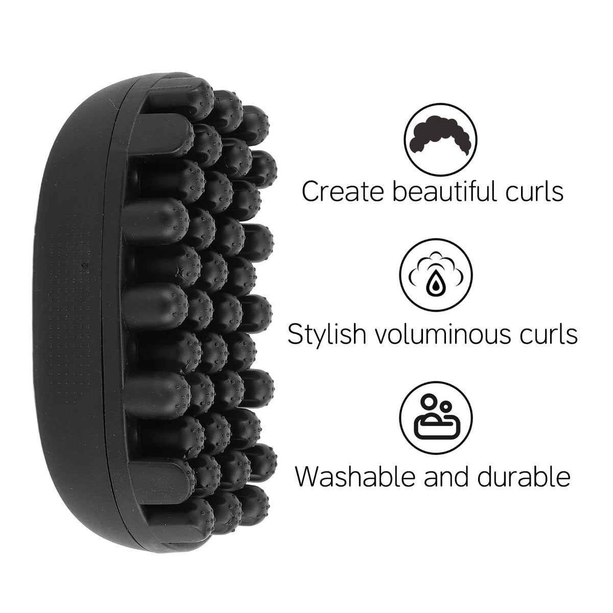 Rubber Curling Hair Brush: Twist King Sponge for Afro Hair - Washable Curl Sponge Styling Tool for Men, Women, Boys, Girls - Durable Curling Comb for Long & Short Hair (Small Tooth, Black) Avelisse