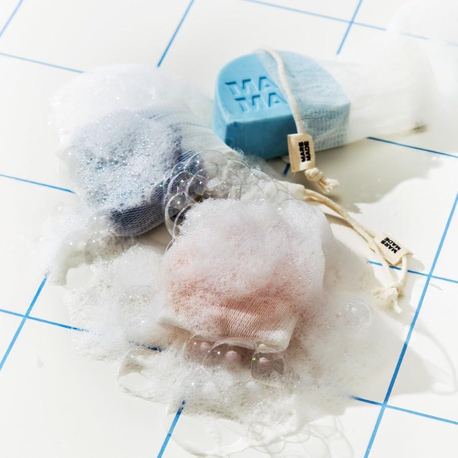 MARS MADE PLA Mesh Soap Saver - Plant-Based Exfoliating Net Bag for Shampoo, Conditioner & Body Bars - Travel-Friendly Foaming Shower Soap Scrubber Pouch with Breathable Mesh & Hanging Loop - görsel 7