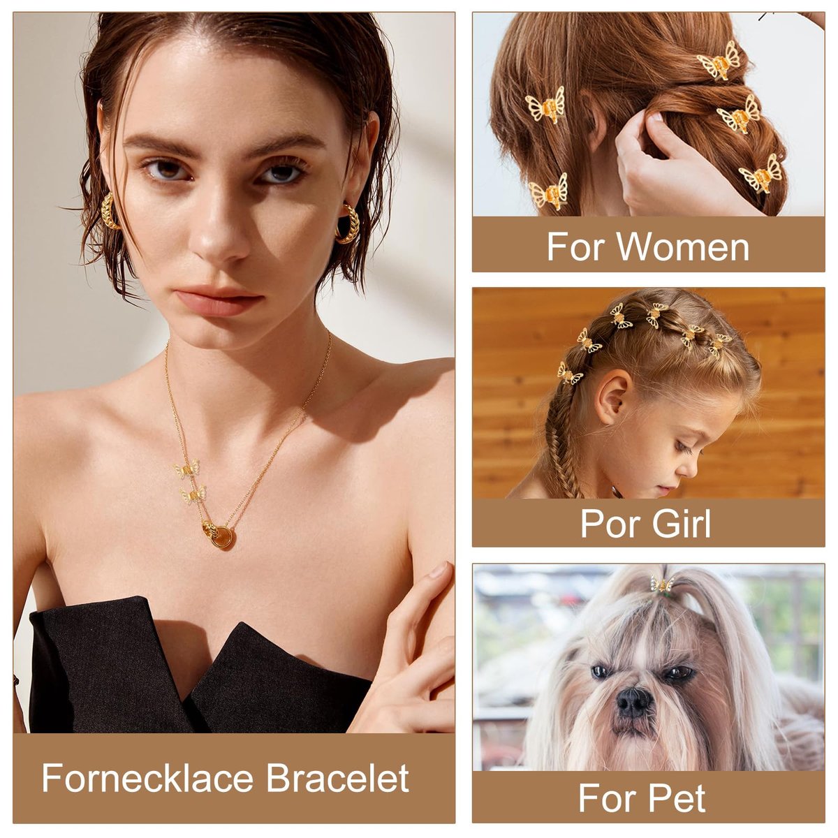 40Pcs Gold Butterfly Hair Clips for Women – Hollow Butterfly Metal Claw Clips, Strong Hold Jaw Clip for Fashion Styling - görsel 5