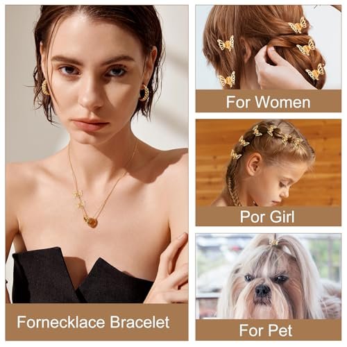 40Pcs Gold Butterfly Hair Clips for Women – Hollow Butterfly Metal Claw Clips, Strong Hold Jaw Clip for Fashion Styling - görsel 6