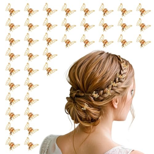 40Pcs Gold Butterfly Hair Clips for Women – Hollow Butterfly Metal Claw Clips, Strong Hold Jaw Clip for Fashion Styling - görsel 2