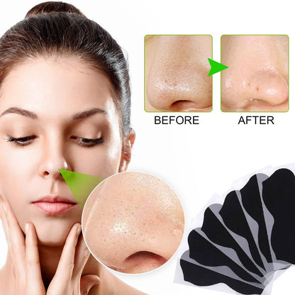 JWBVCTCR Pore Strips - Natural Charcoal Deep Cleansing Nose Strips for Blackhead Removal, 80 Count