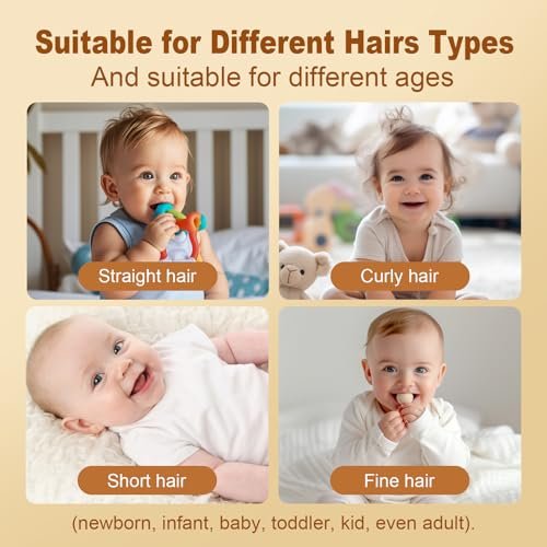 Rabbitcozy Vacuum Baby Hair Clippers – Silent Cordless Baby Hair Trimmer with Auto Suction for Fine & Curly Hair, Waterproof Baby Hair Cutting Kit, Blue Avelisse