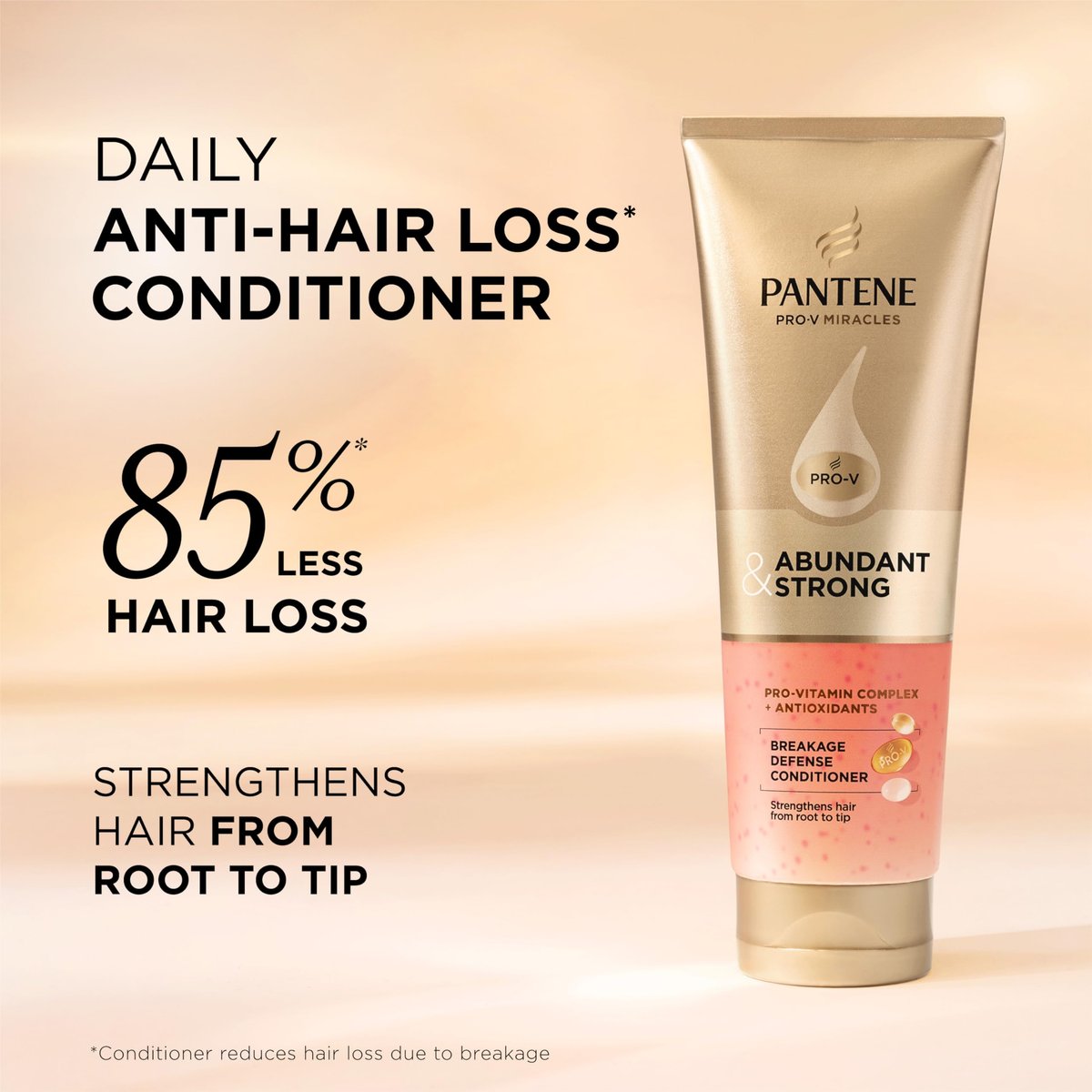 Pantene Abundant & Strong Conditioner, Strengthens Hair from Root to Tip, 8 oz - görsel 3