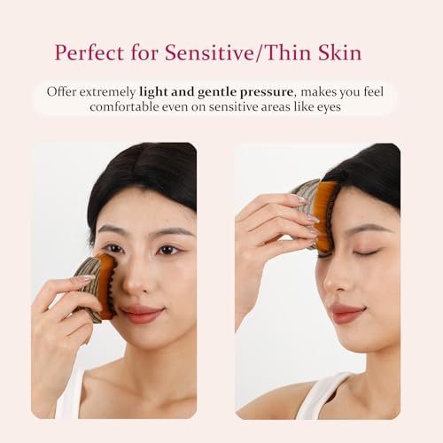 Hoyecl No Oil Lymphatic Face Sculpting Brush – Soft Facial Brush for Lymphatic Drainage, Reduce Morning Puffiness, Sculpt Contour & Glow Skin Naturally for Sensitive/Thin Skin Avelisse