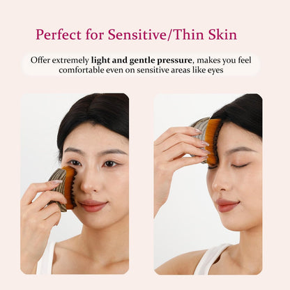Hoyecl No Oil Lymphatic Face Sculpting Brush – Soft Facial Brush for Lymphatic Drainage, Reduce Morning Puffiness, Sculpt Contour & Glow Skin Naturally for Sensitive/Thin Skin Avelisse