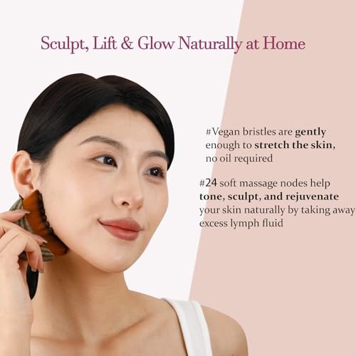 Hoyecl No Oil Lymphatic Face Sculpting Brush – Soft Facial Brush for Lymphatic Drainage, Reduce Morning Puffiness, Sculpt Contour & Glow Skin Naturally for Sensitive/Thin Skin Avelisse