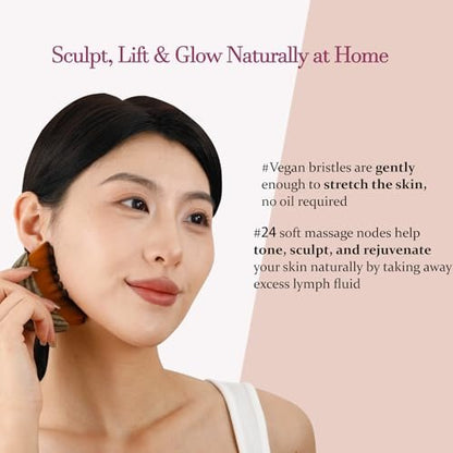 Hoyecl No Oil Lymphatic Face Sculpting Brush – Soft Facial Brush for Lymphatic Drainage, Reduce Morning Puffiness, Sculpt Contour & Glow Skin Naturally for Sensitive/Thin Skin Avelisse
