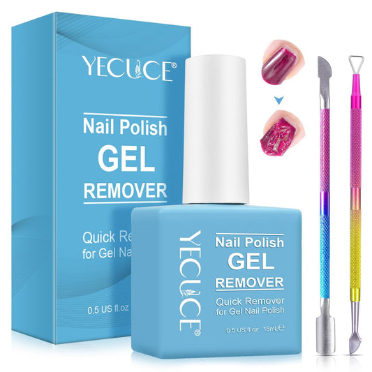 Professional Gel Nail Polish Remover – Fast & Easy Removal in 3-5 Minutes with Cuticle Pusher & Scraper Tools