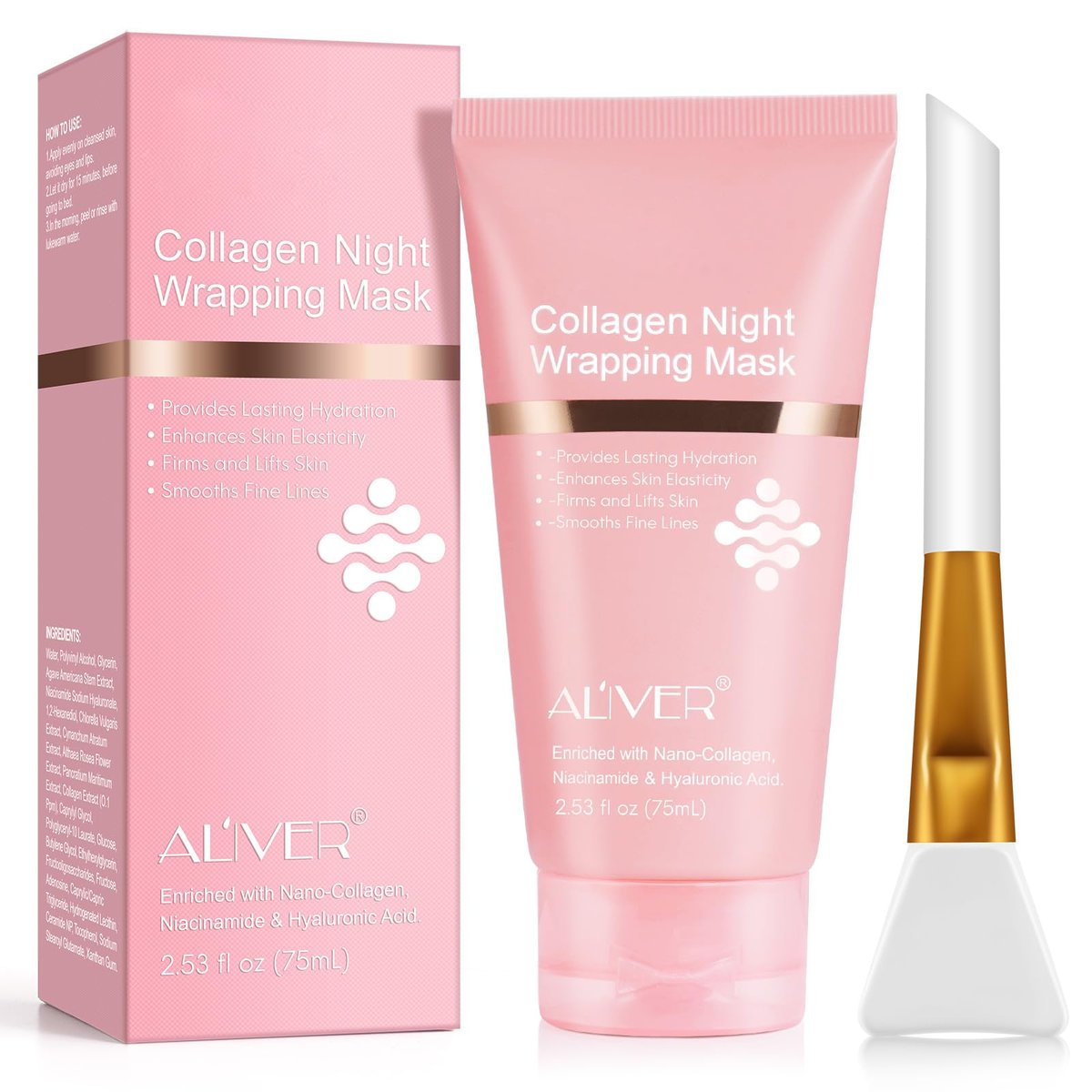 O.SECERT Collagen Overnight Wrapping Peel Off Face Mask – Anti-Aging, Hydrating & Elasticity for Glass Skin - görsel 1