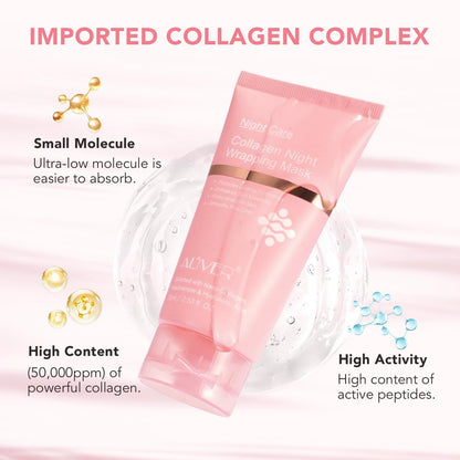O.SECERT Collagen Overnight Wrapping Peel Off Face Mask – Anti-Aging, Hydrating & Elasticity for Glass Skin