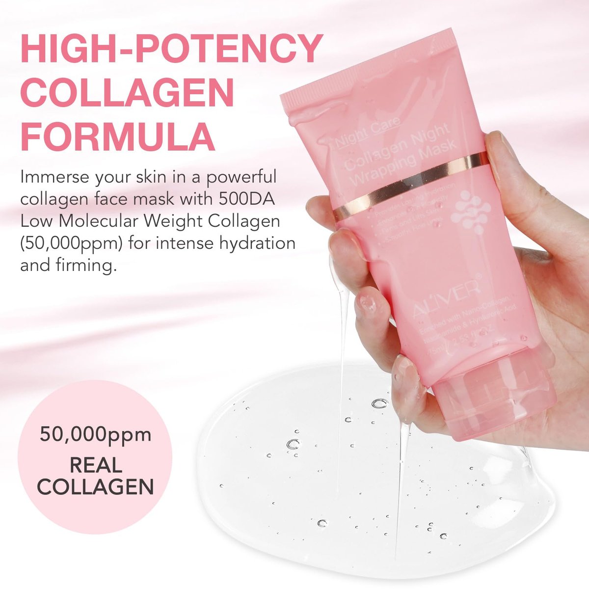 O.SECERT Collagen Overnight Wrapping Peel Off Face Mask – Anti-Aging, Hydrating & Elasticity for Glass Skin - görsel 3