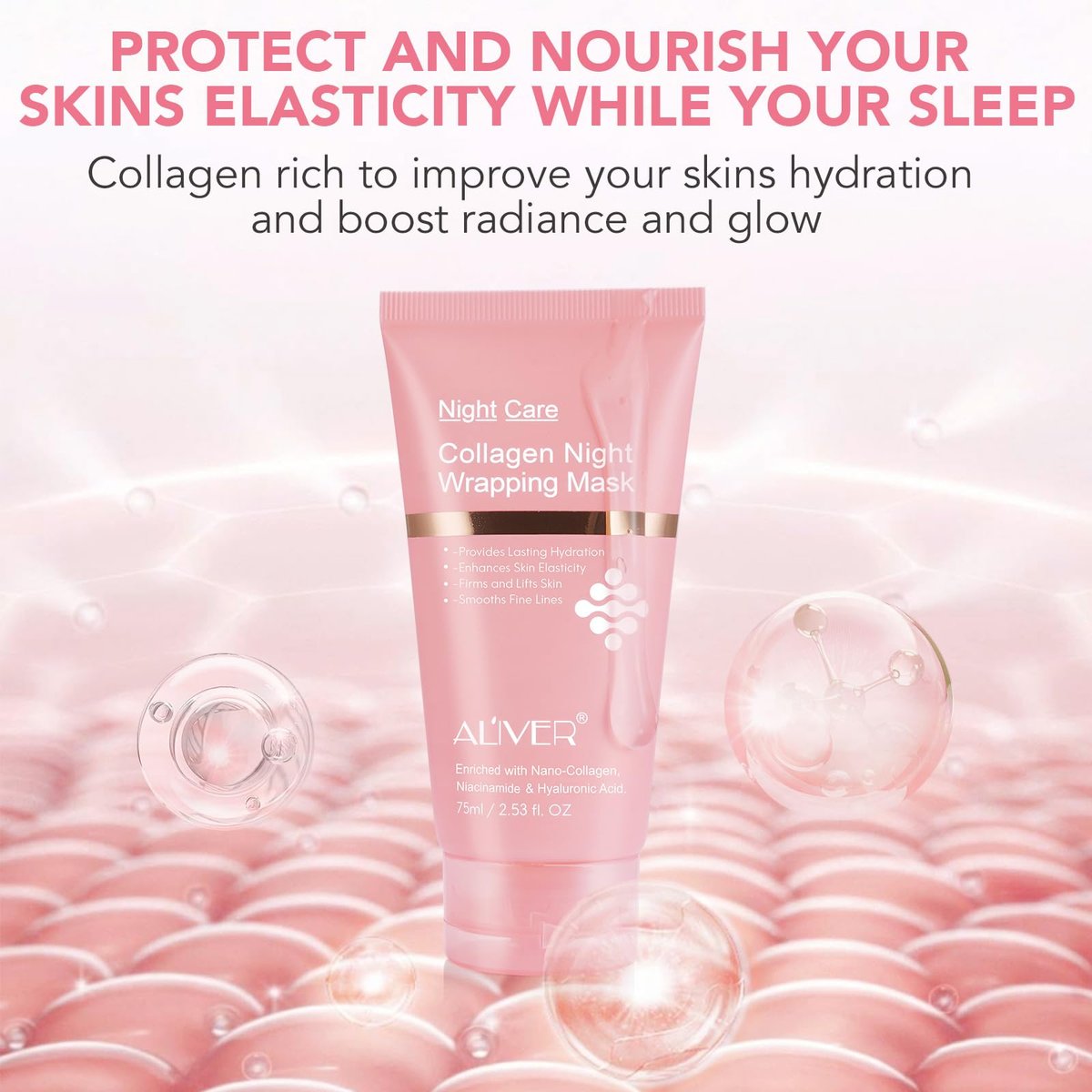 O.SECERT Collagen Overnight Wrapping Peel Off Face Mask – Anti-Aging, Hydrating & Elasticity for Glass Skin - görsel 7