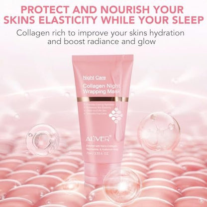 O.SECERT Collagen Overnight Wrapping Peel Off Face Mask – Anti-Aging, Hydrating & Elasticity for Glass Skin