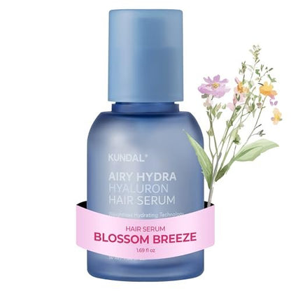 KUNDAL Hyaluronic Acid Lightweight Hair Serum for Thin & Fine Hair – Frizz Control, Volume & Moisture Boost – Blossom Breeze, 1.69 fl oz Avelisse