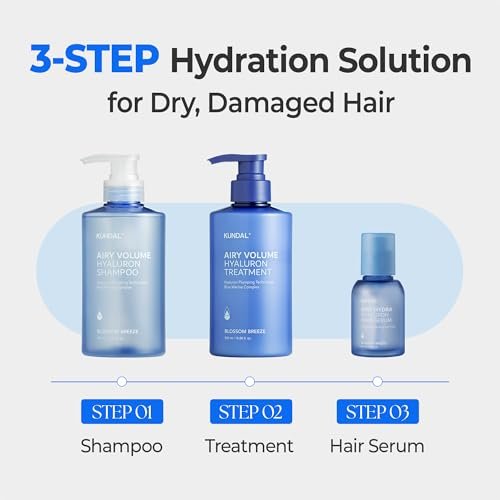 KUNDAL Hyaluronic Acid Lightweight Hair Serum for Thin & Fine Hair – Frizz Control, Volume & Moisture Boost – Blossom Breeze, 1.69 fl oz Avelisse