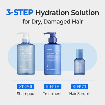KUNDAL Hyaluronic Acid Lightweight Hair Serum for Thin & Fine Hair – Frizz Control, Volume & Moisture Boost – Blossom Breeze, 1.69 fl oz Avelisse