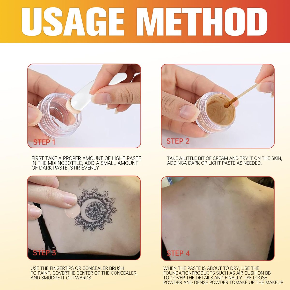 BIO-Dimot Tattoo Cover Up Makeup - Waterproof Full Coverage Body Foundation, Long-Lasting Concealer for Tattoos, Scars & Birthmarks, Natural Skin Tone Match (0.68 oz) Avelisse