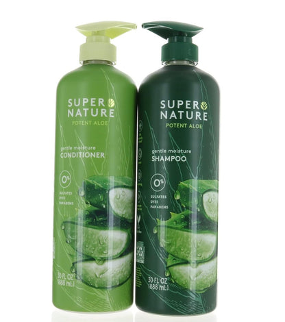 Super Nature Shampoo and Conditioner Set – Sulfate Free, Paraben Free Hydrating Hair Care Duo with Aloe for Dry, Damaged, Curly, or Color Treated Hair (2 Pack, 16 fl oz Each) Avelisse