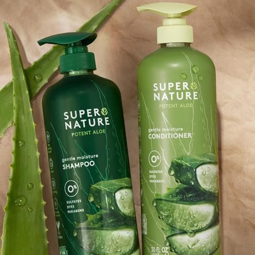Super Nature Shampoo and Conditioner Set – Sulfate Free, Paraben Free Hydrating Hair Care Duo with Aloe for Dry, Damaged, Curly, or Color Treated Hair (2 Pack, 16 fl oz Each) Avelisse