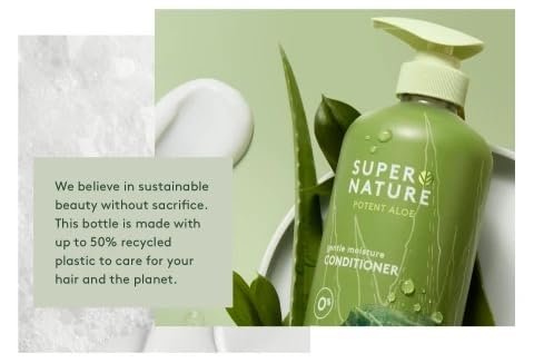 Super Nature Shampoo and Conditioner Set – Sulfate Free, Paraben Free Hydrating Hair Care Duo with Aloe for Dry, Damaged, Curly, or Color Treated Hair (2 Pack, 16 fl oz Each) Avelisse