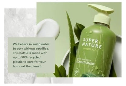 Super Nature Shampoo and Conditioner Set – Sulfate Free, Paraben Free Hydrating Hair Care Duo with Aloe for Dry, Damaged, Curly, or Color Treated Hair (2 Pack, 16 fl oz Each) Avelisse