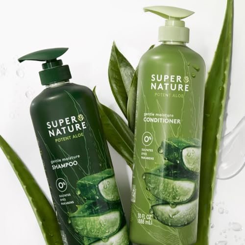 Super Nature Shampoo and Conditioner Set – Sulfate Free, Paraben Free Hydrating Hair Care Duo with Aloe for Dry, Damaged, Curly, or Color Treated Hair (2 Pack, 16 fl oz Each) Avelisse